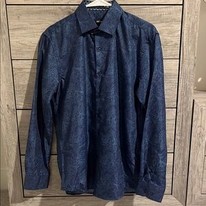 Nine West Blue Casual Button Down Shirt